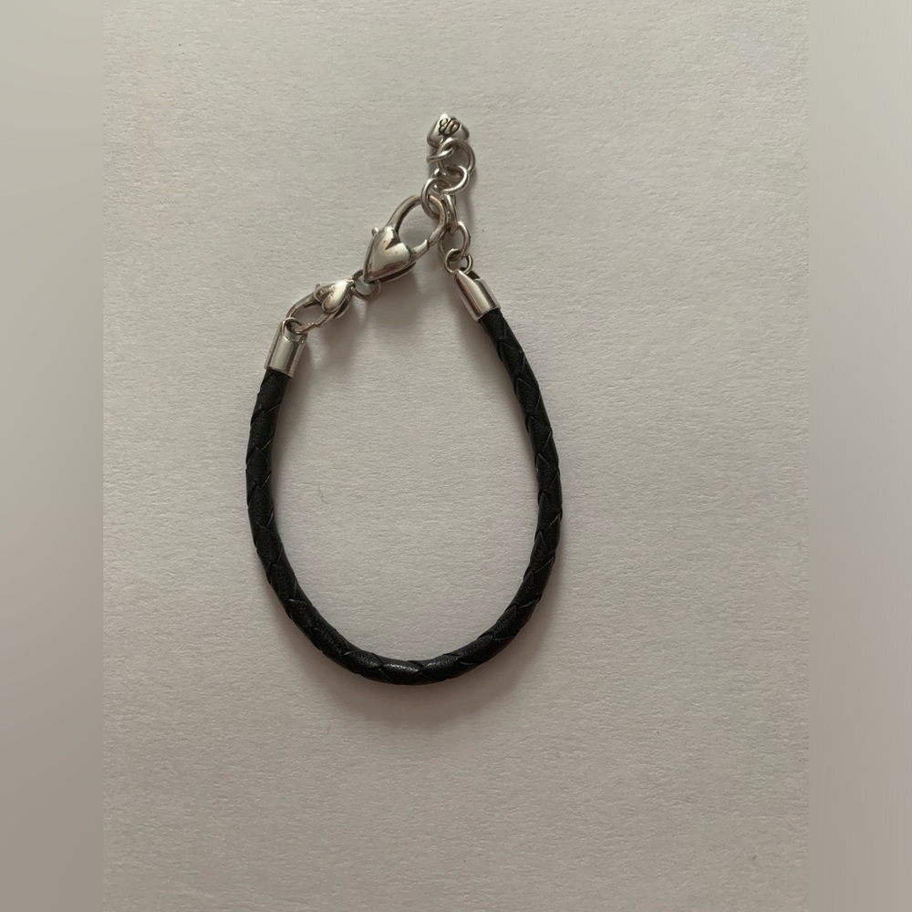 Brighton Silver and Black Braided Bracelet